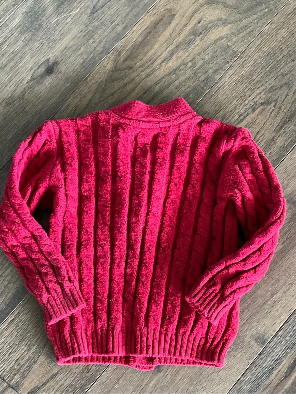 Gymboree Bright Red Cable Knit Cardigan with Pockets